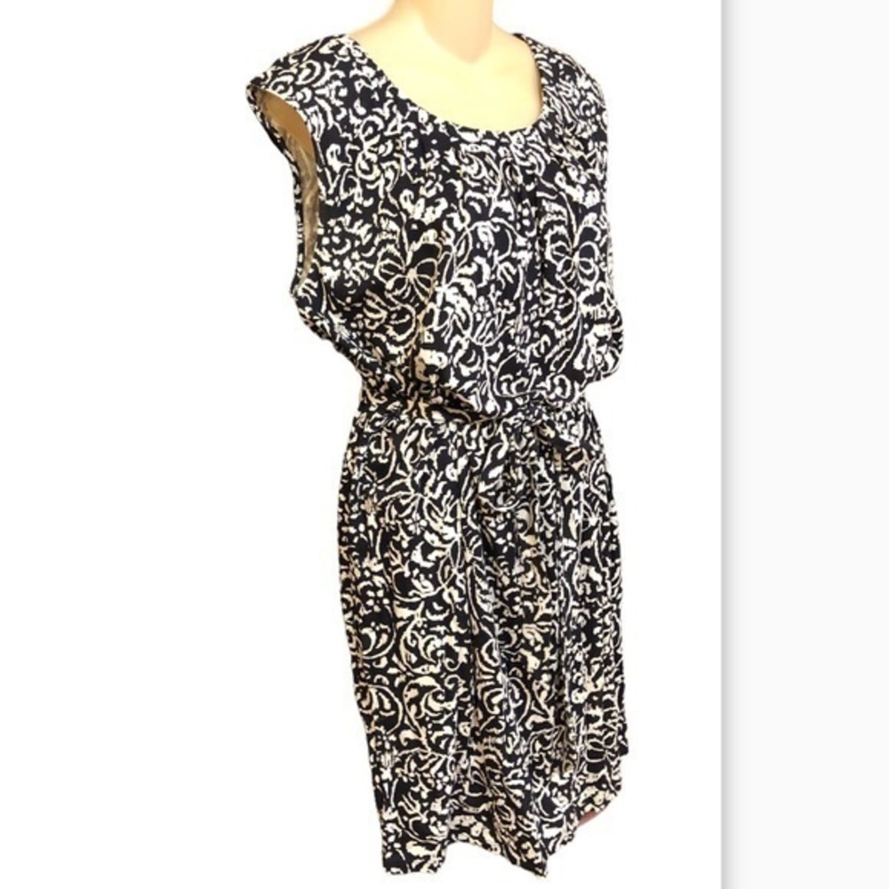 LOFT navy and white print dress - Picture 4 of 8